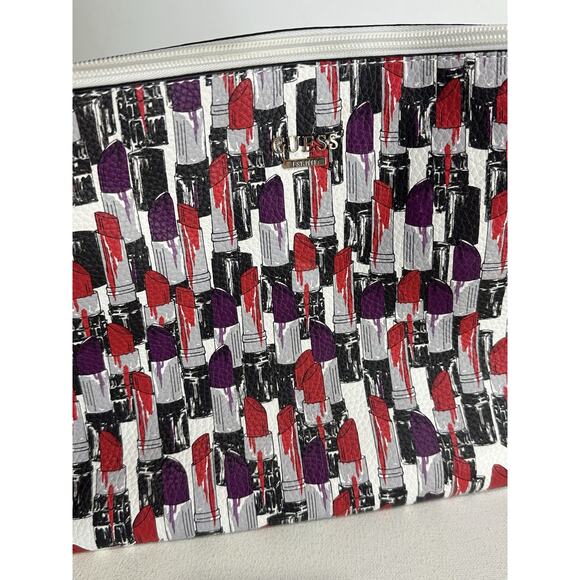 Guess Bobbi Tote Bag Lipstick Print Red Purple 90s Y2K Purse - Picture 12 of 12